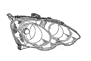 HONDA OEM Passenger Side Head Lamp