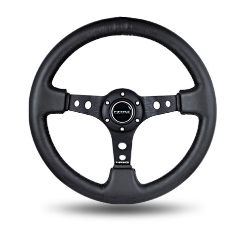 NRG 350mm Sport Steering Wheel (3" Deep, Leather)