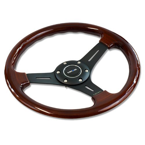 NRG Classic Wood Grain 330mm Steering Wheel (Black 3 Spoke Center)