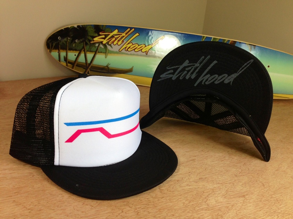 Still Hood Line Hat (Neon Pink & Blue)
