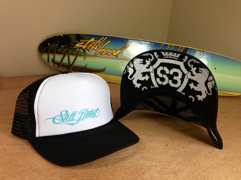 Still Hood Script Trucker Hat (White)