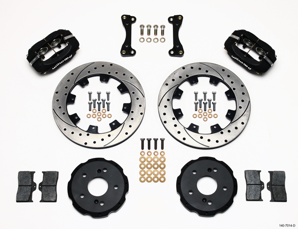 Wilwood Forged Dynalite Big Brake Front Brake Kit (Black Caliper, Drilled/Slotted Rotor)