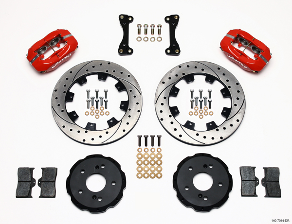 Wilwood Forged Dynalite Big Brake Front Brake Kit (Red Caliper, Drilled/Slotted Rotor)