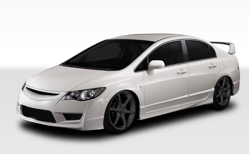 Duraflex 06-11 Civic Sedan 5 Piece JDM Type R Front End Conversion Body Kit