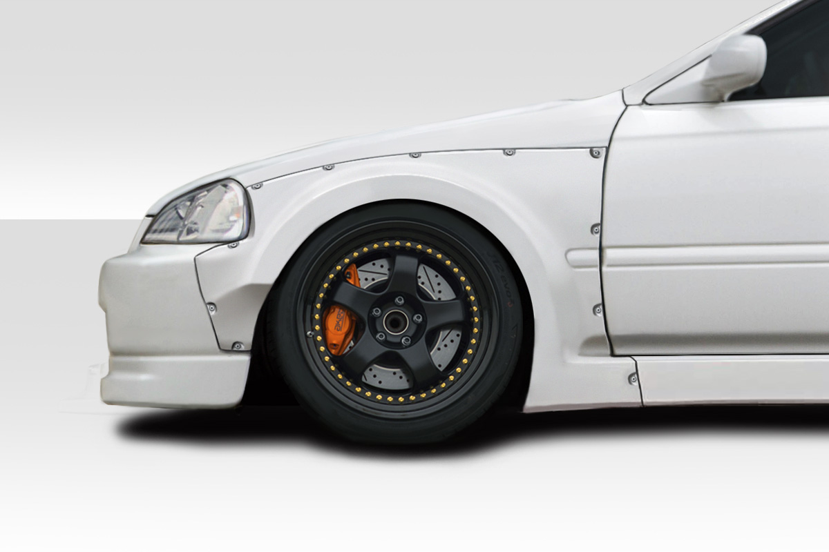 Duraflex 96-00 Civic Hatchback +60mm MMR Front Fender Flares