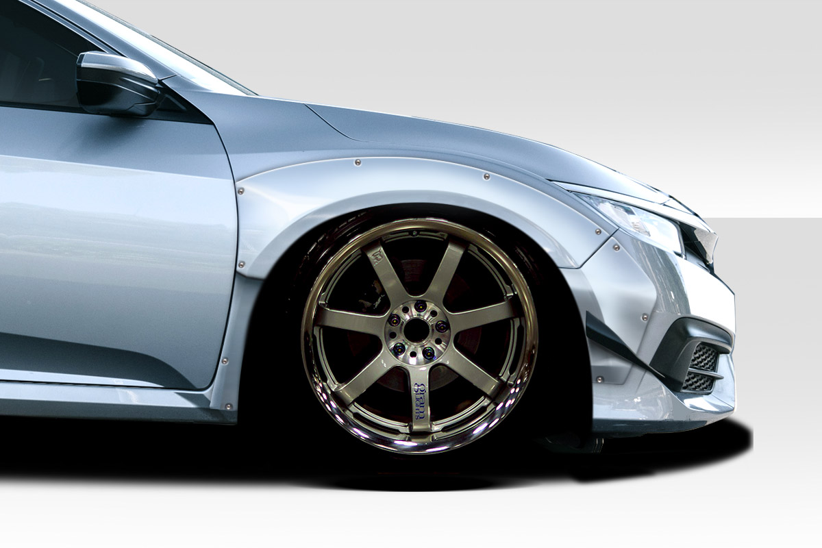 Duraflex 16-21 Civic Sedan RBT Widebody Look Front Fenders