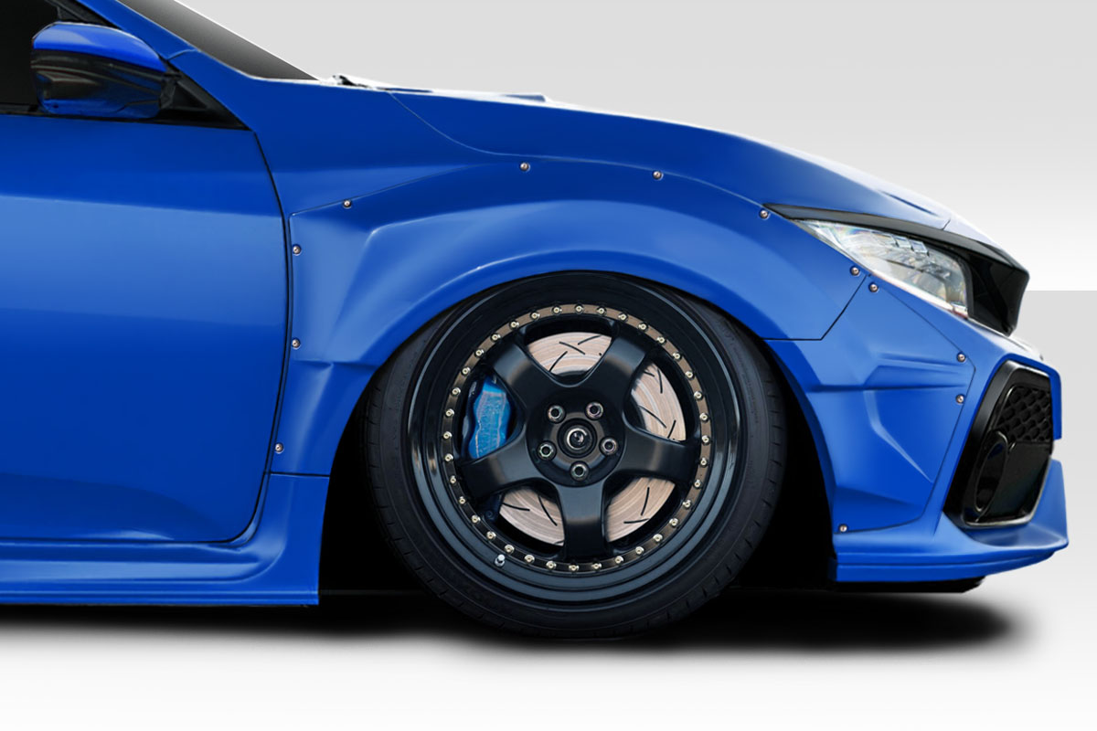 Duraflex 16-21 Civic Hatchback Speedster Widebody Front Fender Flares
