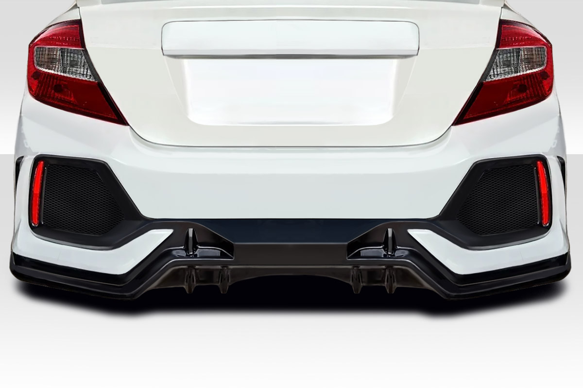 Duraflex  12-15 Civic Sedan 1-Piece FK8 Type R Look Rear Bumper Cover