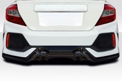 Duraflex  12-15 Civic Sedan 1-Piece FK8 Type R Look Rear Bumper Cover