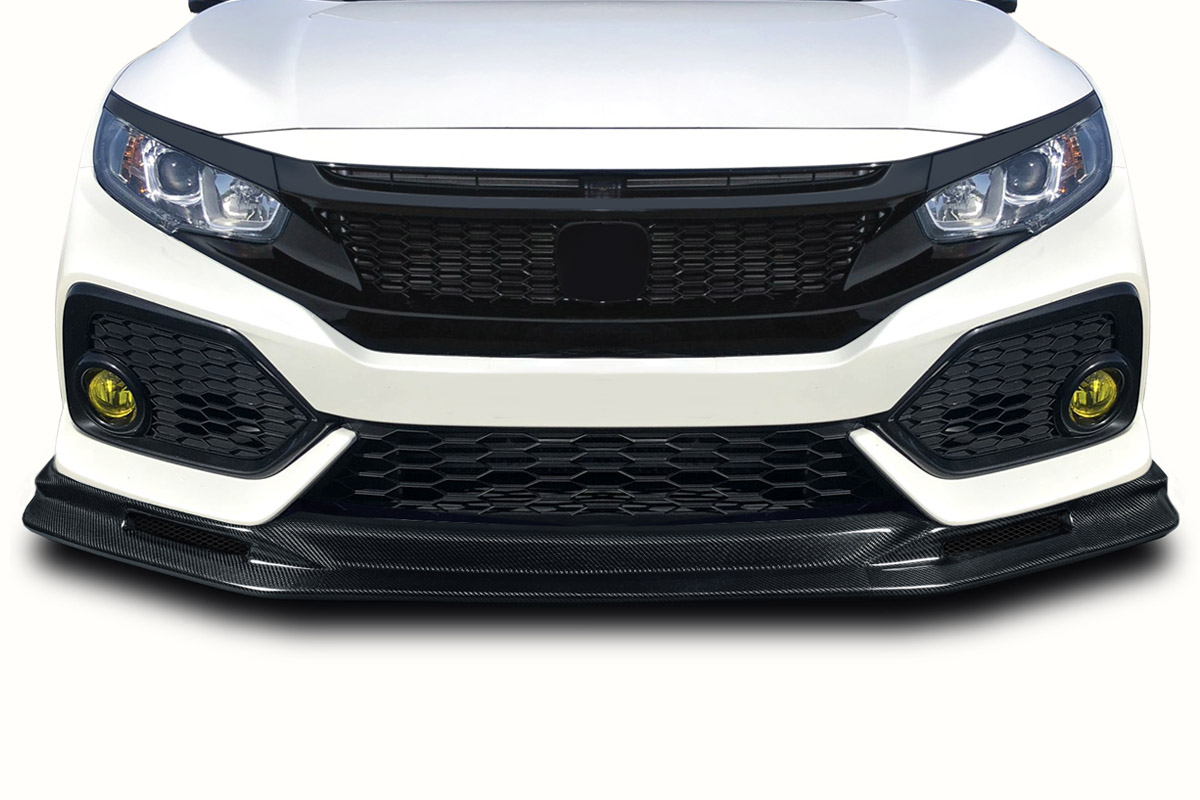 Carbon Creations 17-21 Civic Si/Civic Hatchback Carbon Fiber Parvin Front Lip Spoiler Air Dam