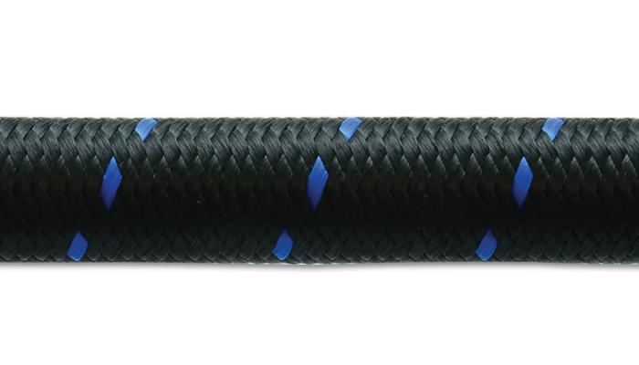 Vibrant -12AN Black and Blue Braided Hose: 5 Foot Roll