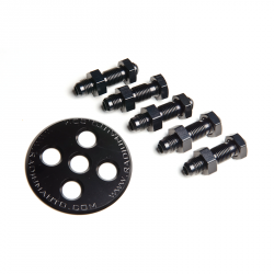 Radium Engineering Bulkhead Plate with 5 Fittings and Nuts