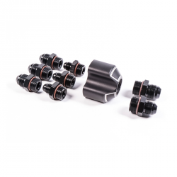 Radium Engineering 3 Into 1 Distribution Block with Fittings