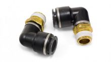Air Lift 1/4in NPT Male Elbow with 3/8in Push to Connect Fitting