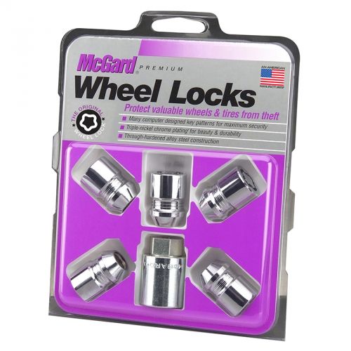 McGard Wheel Locks M14 P1.5 60°テーパー　首下28 McGard Chrome Cone Seat Wheel Lock Set: 5 Pack M12 x 1.5 Hex Size