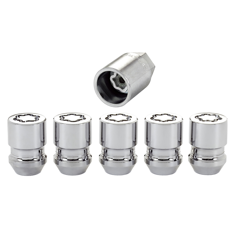 McGard Chrome Cone Seat Wheel Lock Set: 5 Pack M12 x 1.5 Hex Size: 13/16