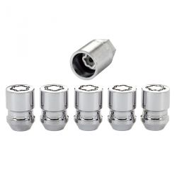 McGard Chrome Cone Seat Wheel Lock Set: 5 Pack M12 x 1.5 Hex Size: 13/16