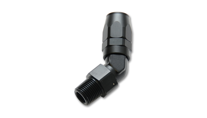 Vibrant Performance 45 Degree Hose End Fitting: -6AN Male NPT