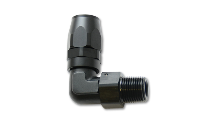 Vibrant Male NPT 90 Degree Hose End Fitting: -6AN Pipe Thread 1/4 NPT