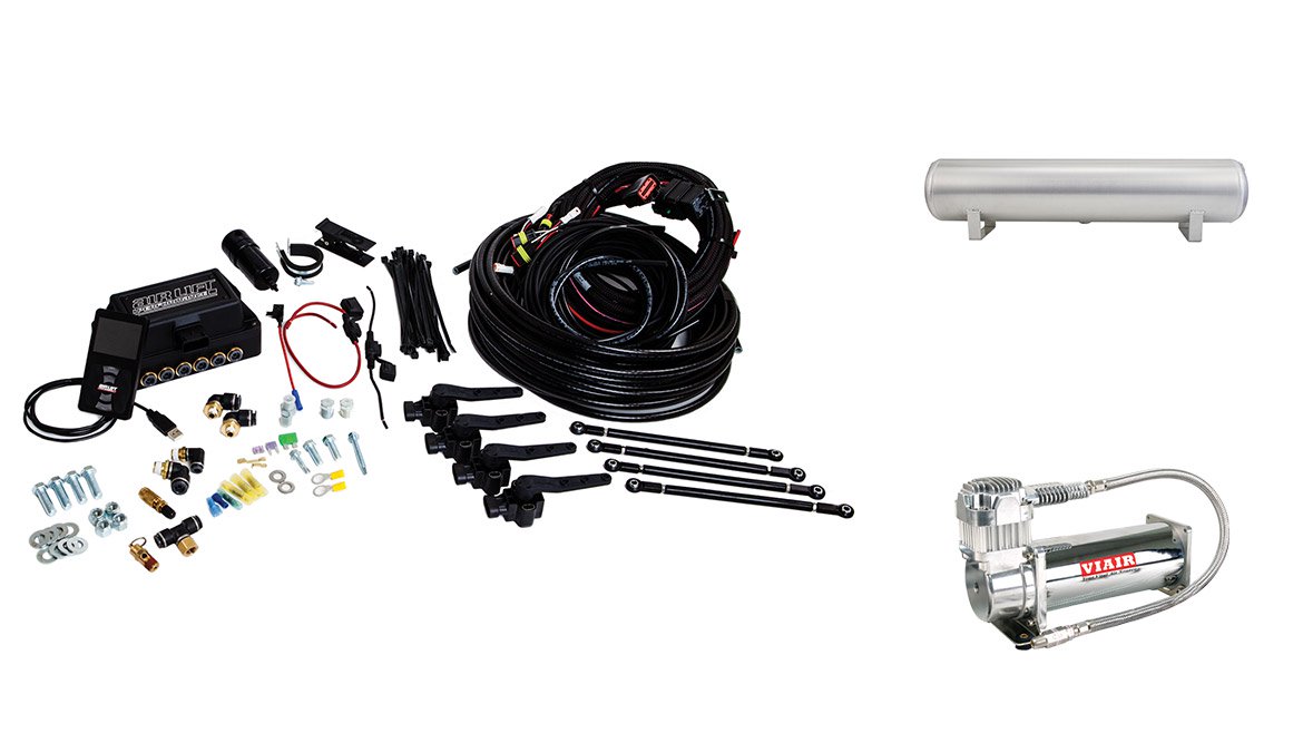 Air Lift 3H Air Management: 1/4 Line with 5 Port 4 Gallon Tank