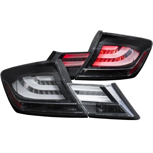 Anzo 13-15 Civic Sedan Black Housing LED Taillights | 321323 | K