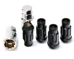 Muteki SR48 Black M12x1.5 Open Ended Wheel Locks: 4 Pack