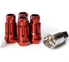 Muteki SR48 Red M12x1.5 Open Ended Wheel Locks: 4 Pack