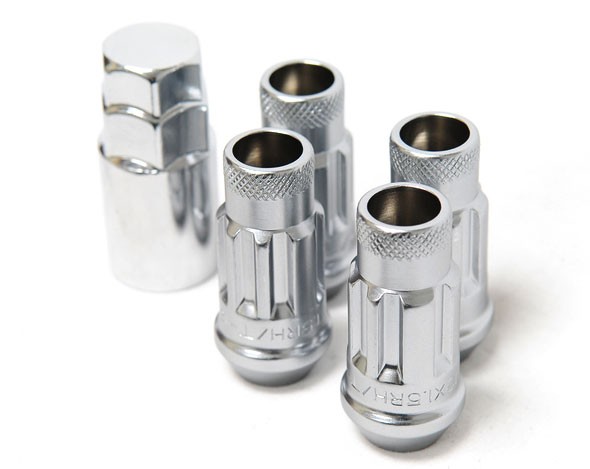Muteki SR48 Silver M12x1.5 Open Ended Wheel Locks: 4 Pack