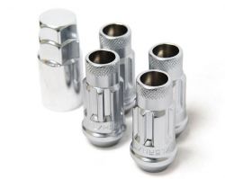 Muteki SR48 Silver M12x1.5 Open Ended Wheel Locks: 4 Pack