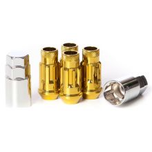 Muteki SR48 Gold Chrome M12x1.5 Open Ended Wheel Locks: 4 Pack