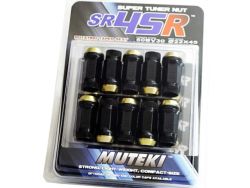 Muteki Black M12x1.5 SR45R Open Ended Lug Nuts 20 Pack