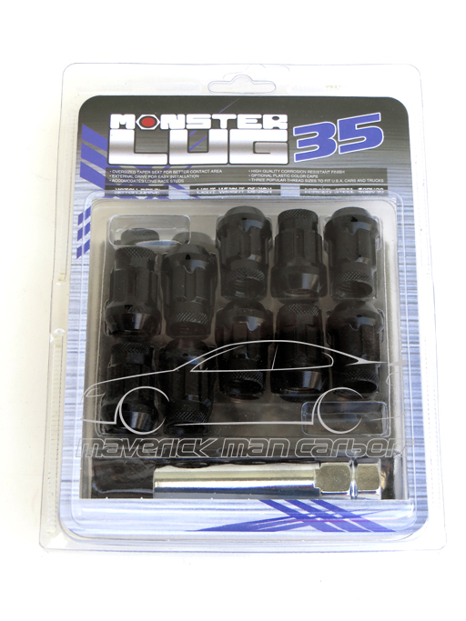 MonsterLug 35mm Black Lug Nuts M12 x 1.5