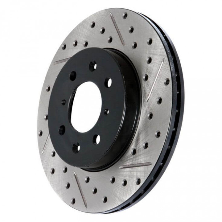 Stoptech 17-21 Civic Si Front Left Drilled and Slotted Brake Rotor