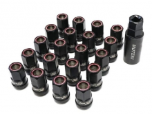 Muteki HR38 Black Chrome Red Ring M12x1.50 Open End Lug Nuts