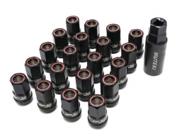 Muteki HR38 Black Chrome Red Ring M12x1.50 Open End Lug Nuts