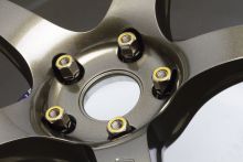 Muteki HR38 Titanium Chrome Yellow Ring M12x1.50 Open End Lug Nuts