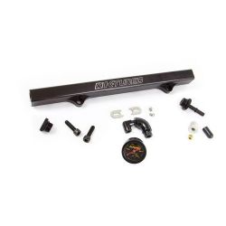 K-Tuned Black Fuel Rail w/ EFI and AN Fittings, IAA Delete, Center Gauge