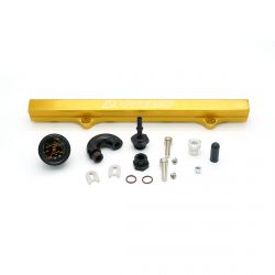 K-Tuned Gold Fuel Rail w/ EFI and AN Fittings, IAA Delete, Center Gauge