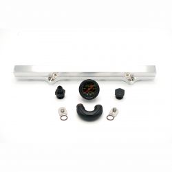 K-Tuned Brushed Fuel Rail w/ EFI and AN Fittings, IAA Delete, Center Gauge