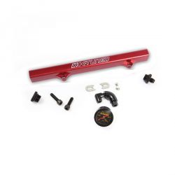 K-Tuned Red Fuel Rail w/ EFI and AN Fittings, IAA Delete, Center Gauge