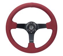 NRG 350mm Burgundy Alcantara Deep Dish Steering Wheel