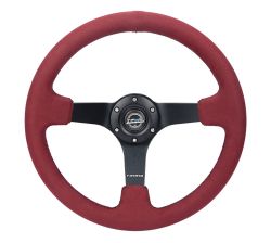 NRG 350mm Burgundy Alcantara Deep Dish Steering Wheel