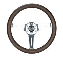 NRG 350mm Oak Woodgrain Silver Center Steering Wheel