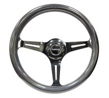 NRG 350mm Chameleon Woodgrain Black Chrome Center Steering Wheel