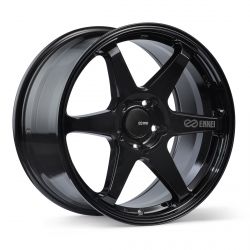 Enkei T6R 17x8 5x114.3 40mm Offset 72mm Bore Gloss Black Wheel