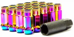 MonsterLug 19mm Hex Chrome Neon Lug Nuts 20 Pack M14 x 1.5
