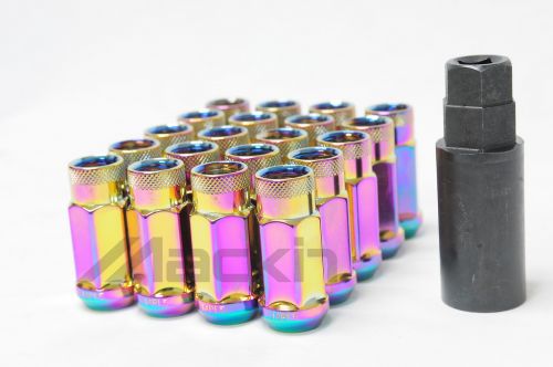 MonsterLug 19mm Hex Chrome Neon Lug Nuts 20 Pack M14 x 1.5
