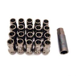 MonsterLug 19mm Hex Black Chrome Lug Nuts 20 Pack M14 x 1.5