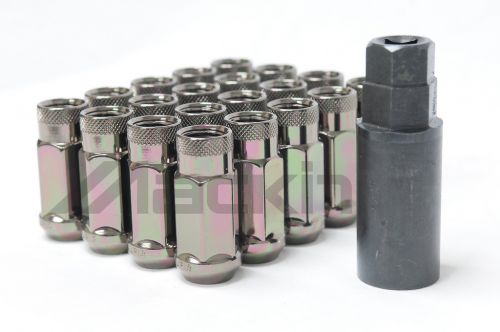 MonsterLug 19mm Hex Black Chrome Lug Nuts 20 Pack M14 x 1.5