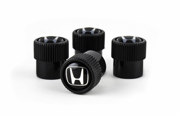 Honda Black H Logo Valve Stem Caps